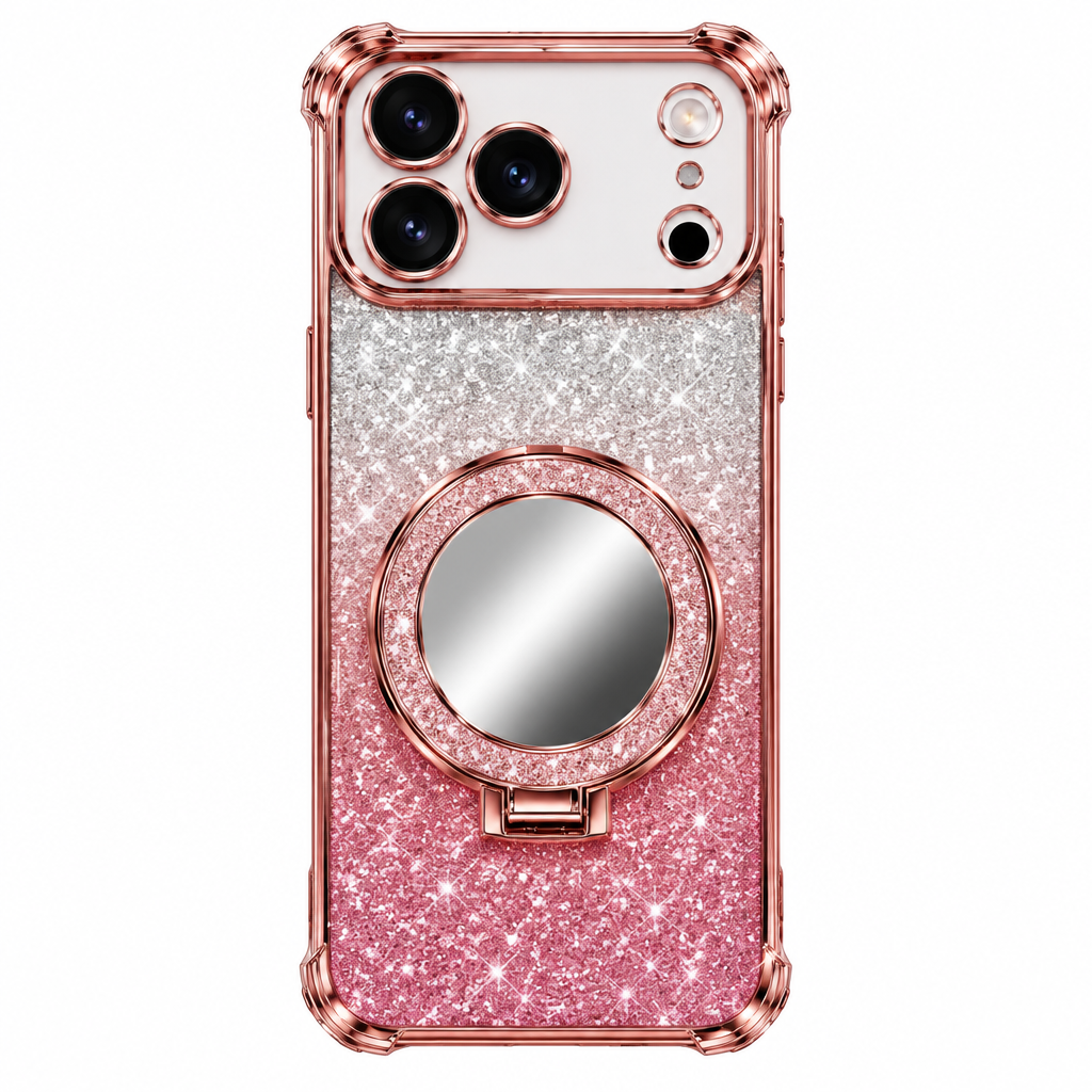 Glitter Mirror Bracket Case - Front View