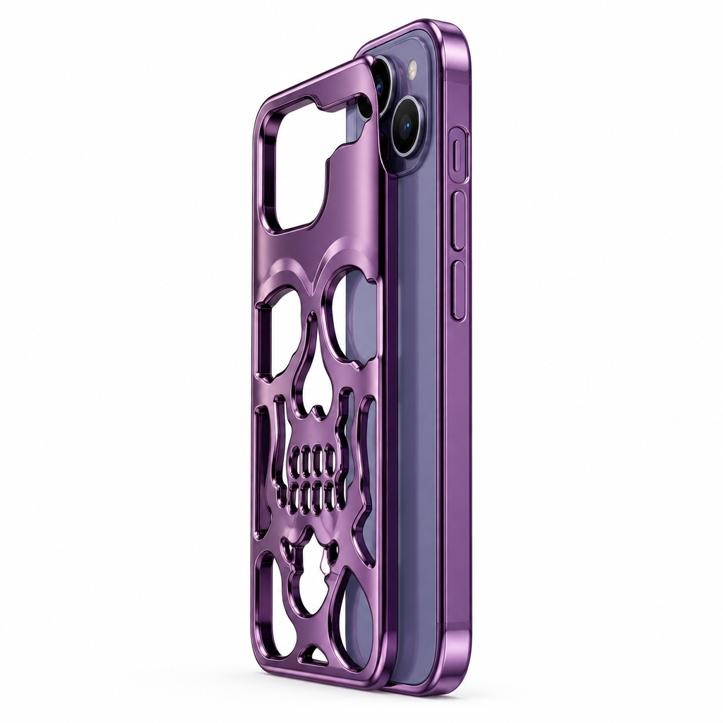 Luxury Purple Skull Phone Case - Side Profile