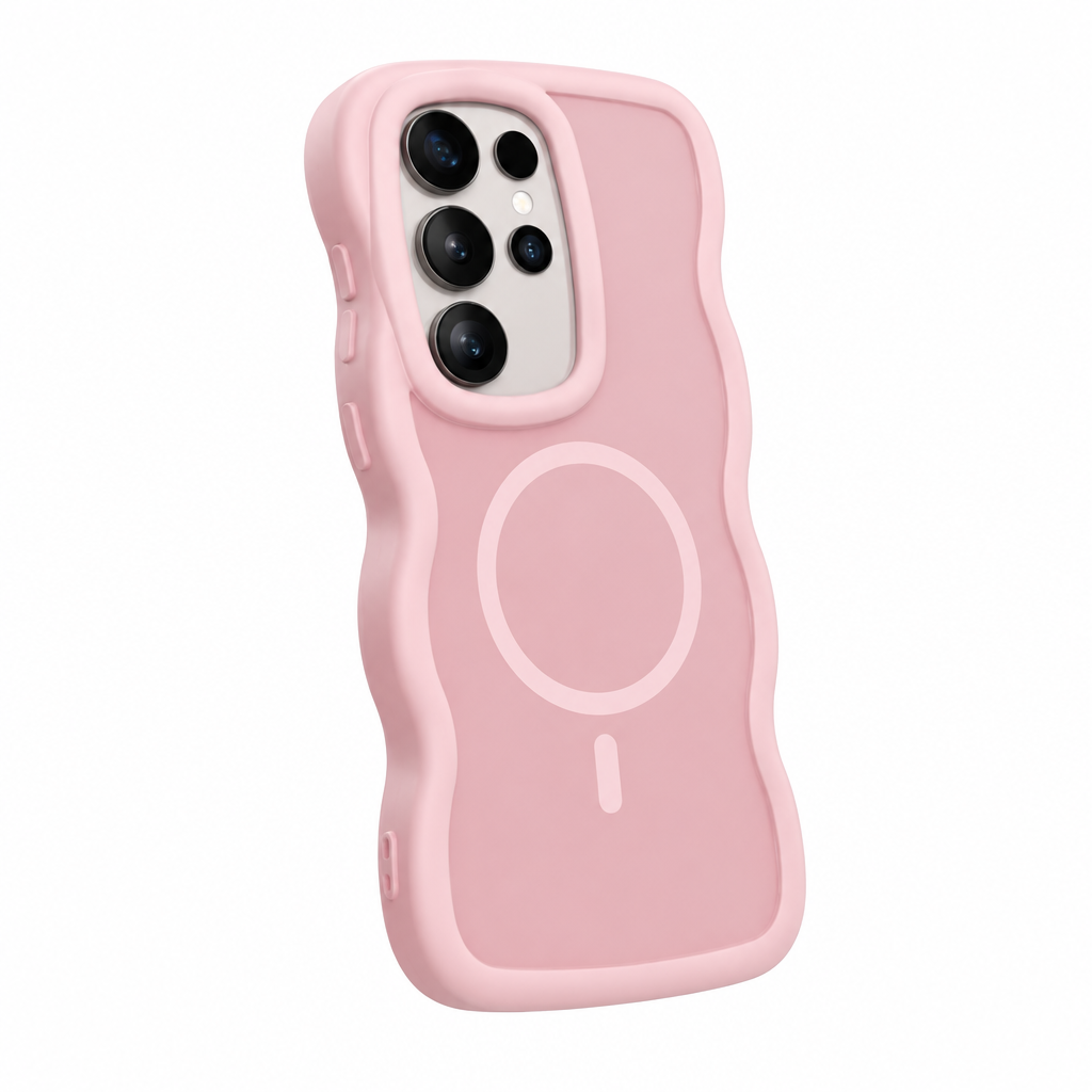 Pink MagSafe Wavy Case - Angled View