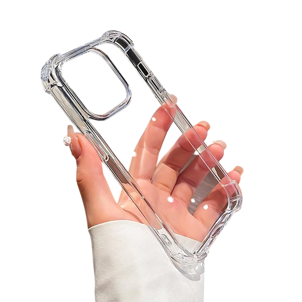 Crystal clear airbag drop-resistant phone case with reinforced corner bumpers