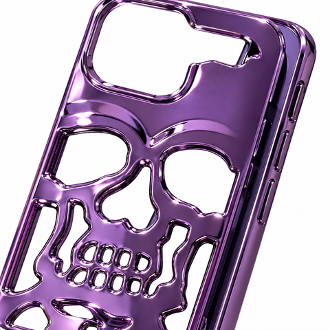 Luxury Purple Skull Phone Case - Close-up Detail