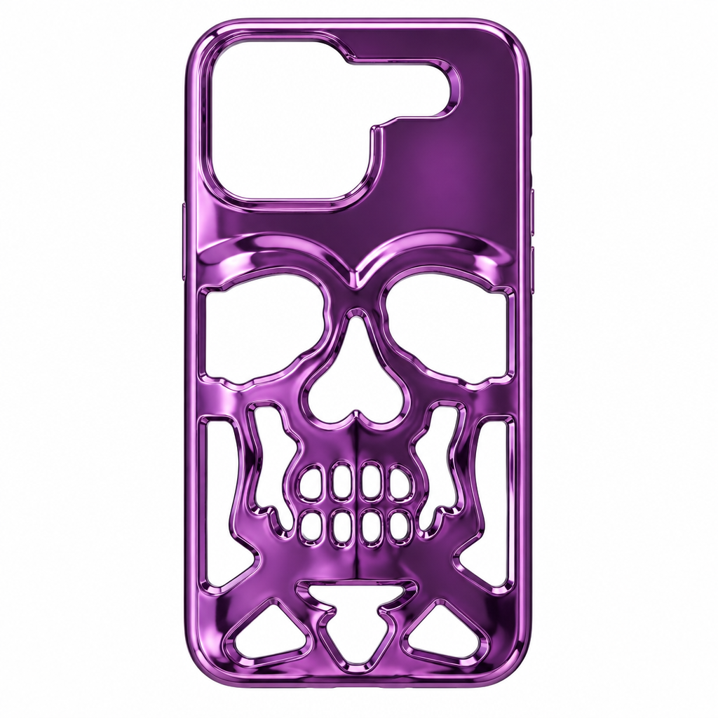 Luxury Purple Skull Phone Case - Front View