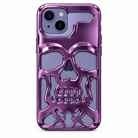 Luxury Purple Skull Phone Case - On iPhone