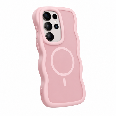 Pink MagSafe Wavy Case - Angled View
