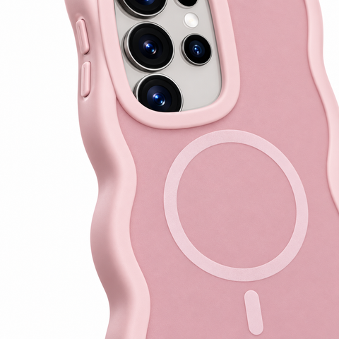 Pink MagSafe Wavy Case - Close-up Detail